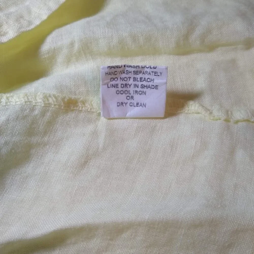 Vacation-Ready! NWOT Laura Bianchi made in Italy linen size L yellow sun dress - Picture 9 of 9